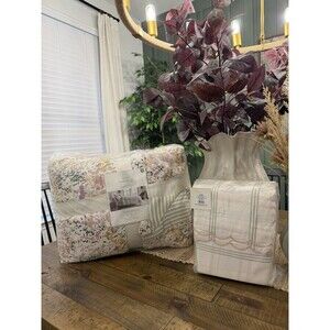 Studio McGee Full Bedding Bundle Floral Comforter + Scalloped Sheets NEW RARE